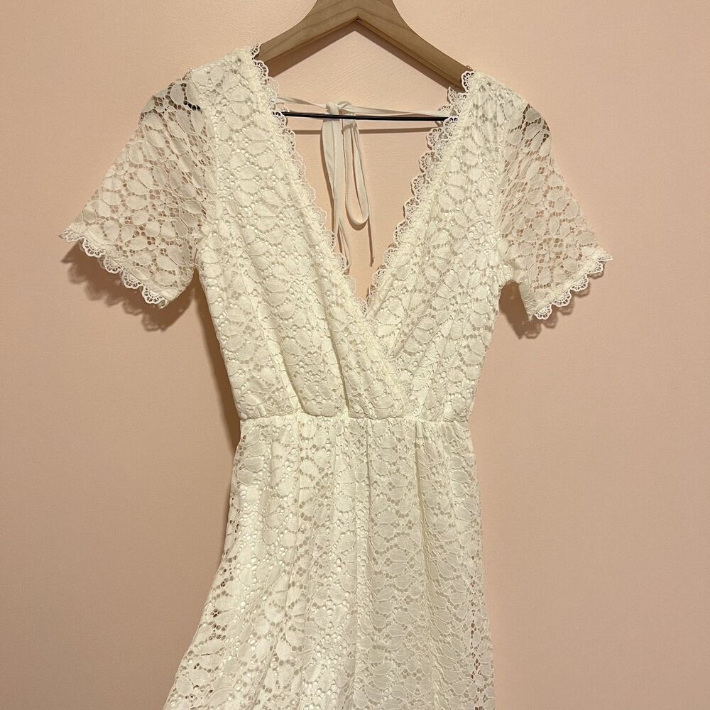 NWT Baltic Born Venice White Lace V Neck Romantic Maxi Dress Size XS - Picture 5 of 11